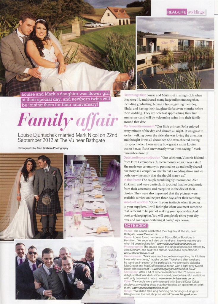 Scottish Wedding Mag Article 